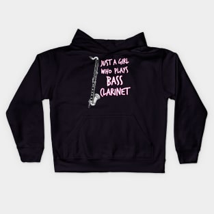 Just A Girl Who Plays Bass Clarinet Female Clarinetist Kids Hoodie